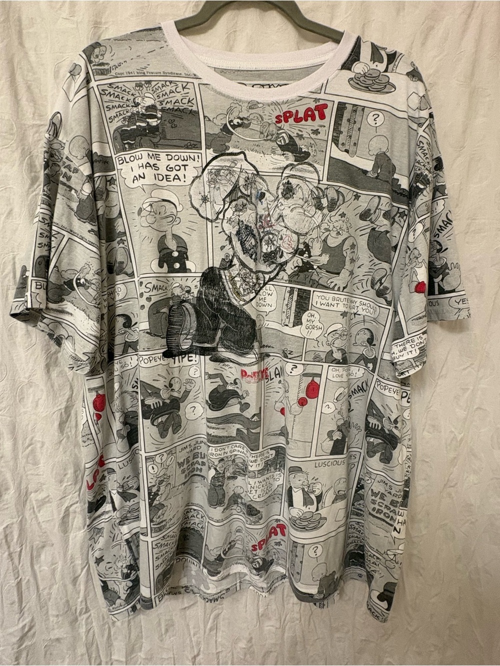 Popeye comic Tee. Men’s size 2XL.
